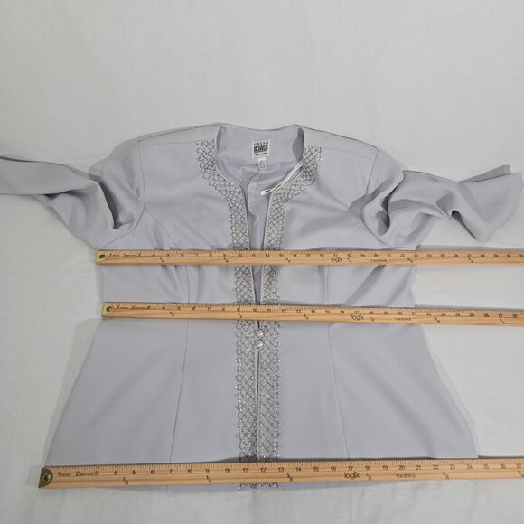 R & M RICHARDS Mother of The Bride Officecore Gray SET-2 Dress/Jacket Size 18. - Picture 14 of 17